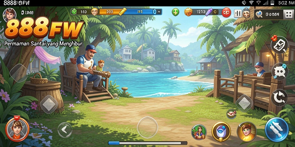 Tampilan gameplay dari 888FW yang menarik dan penuh warna.