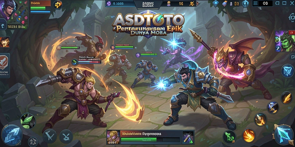 Tampilan gameplay seru ASDTOTO dalam arena MOBA.