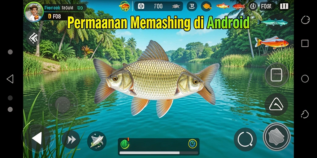 Screenshot F08 menampilkan pengalaman memancing yang seru dan menarik.