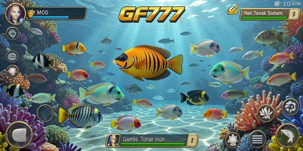 Tangkapan layar GF777 menampilkan aksi seru Tembak Ikan.
