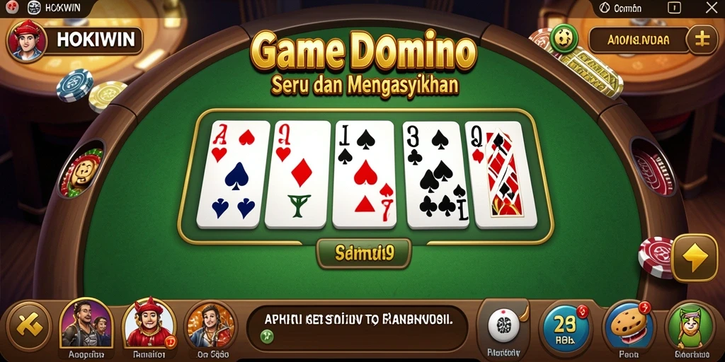 Tampilan gameplay seru saat bermain Domino di HOKIWIN.