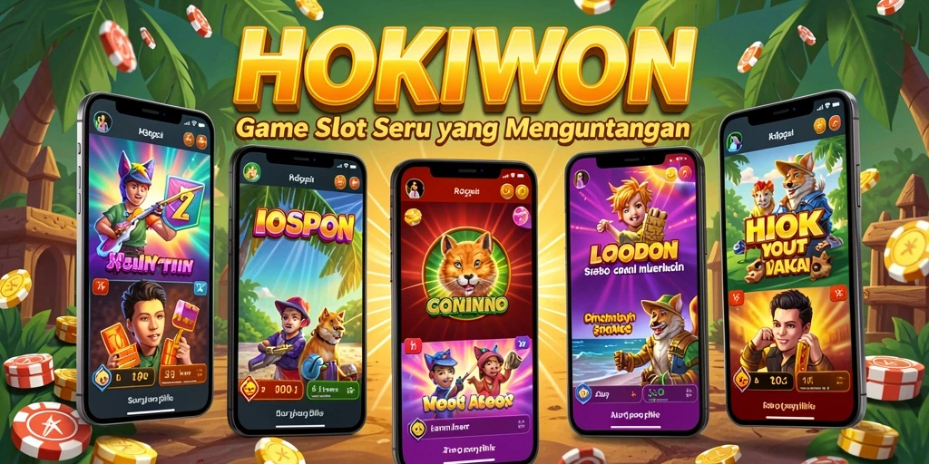 Screenshot HOKIWON menunjukkan gameplay Slot yang dinamis dan warna-warni.