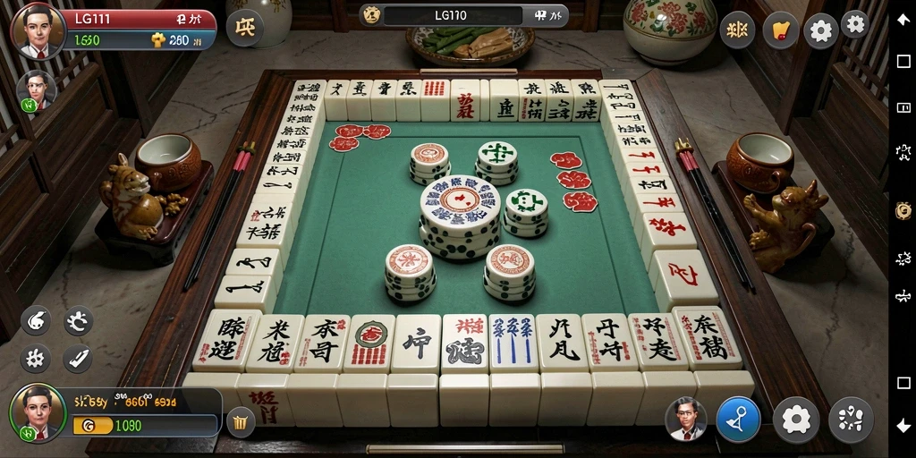 Screenshot LG111 menampilkan gameplay Mahjong yang seru.