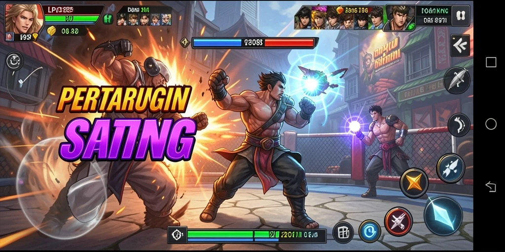 Screenshot gameplay LPO88 menunjukkan pertarungan yang seru dan menegangkan.