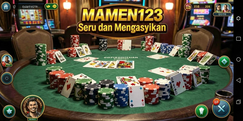 Tampilan gameplay MAMEN123 dengan suasana Poker yang menarik.