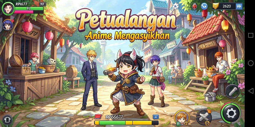 Tangkapan layar menampilkan aksi seru dalam permainan Anime.