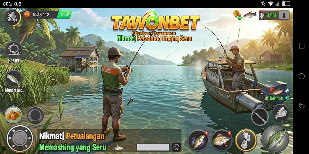 Screenshot gameplay TAWONBET menampilkan pengalaman memancing yang seru.