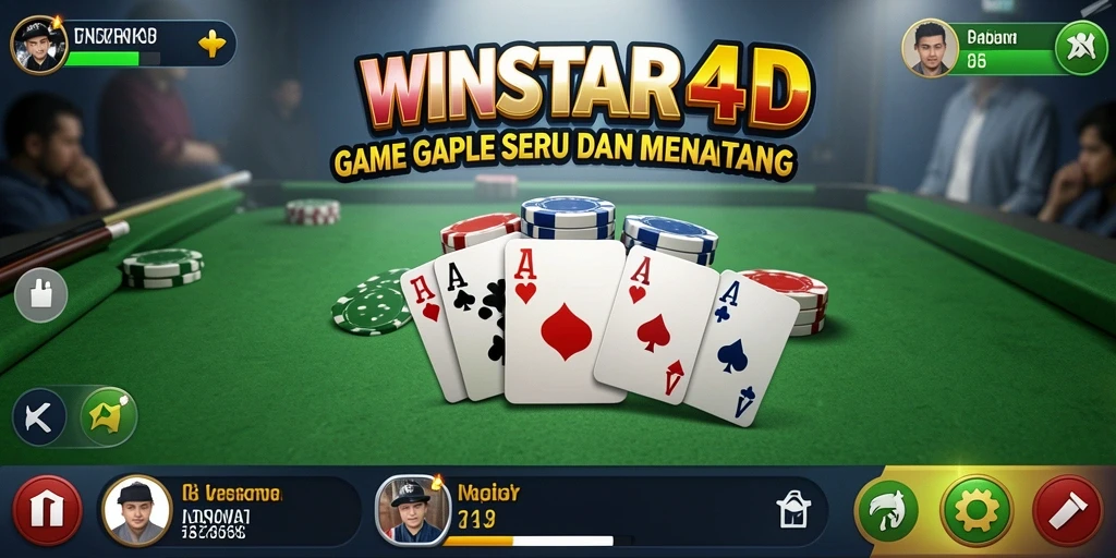 Screenshot gameplay menarik dari WINSTAR4D dalam permainan Gaple.