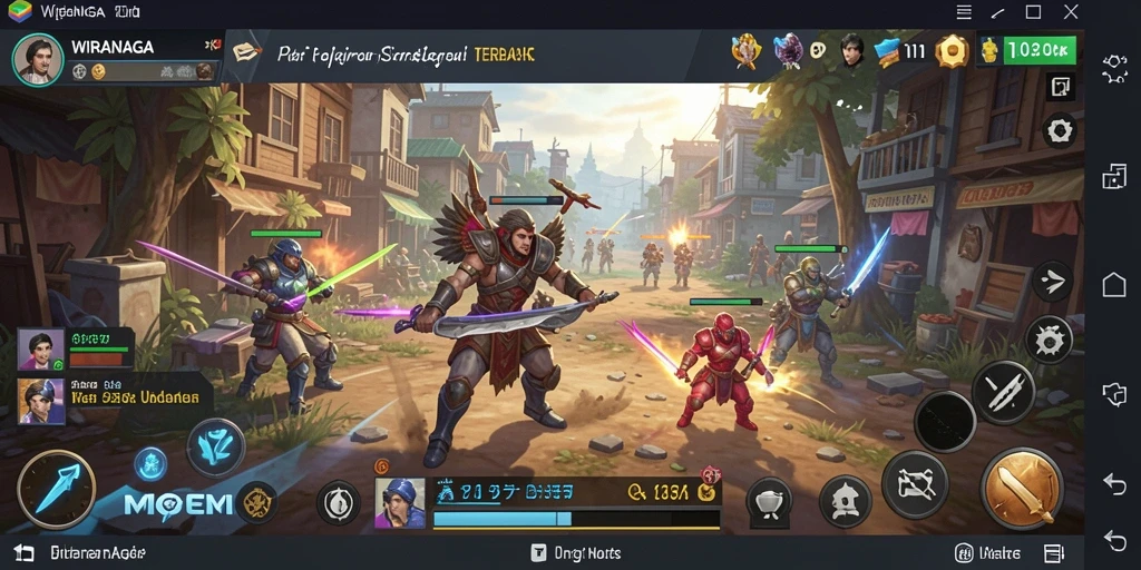 Tangkapan layar utama WIRANAGA menunjukkan gameplay strategi yang intens.
